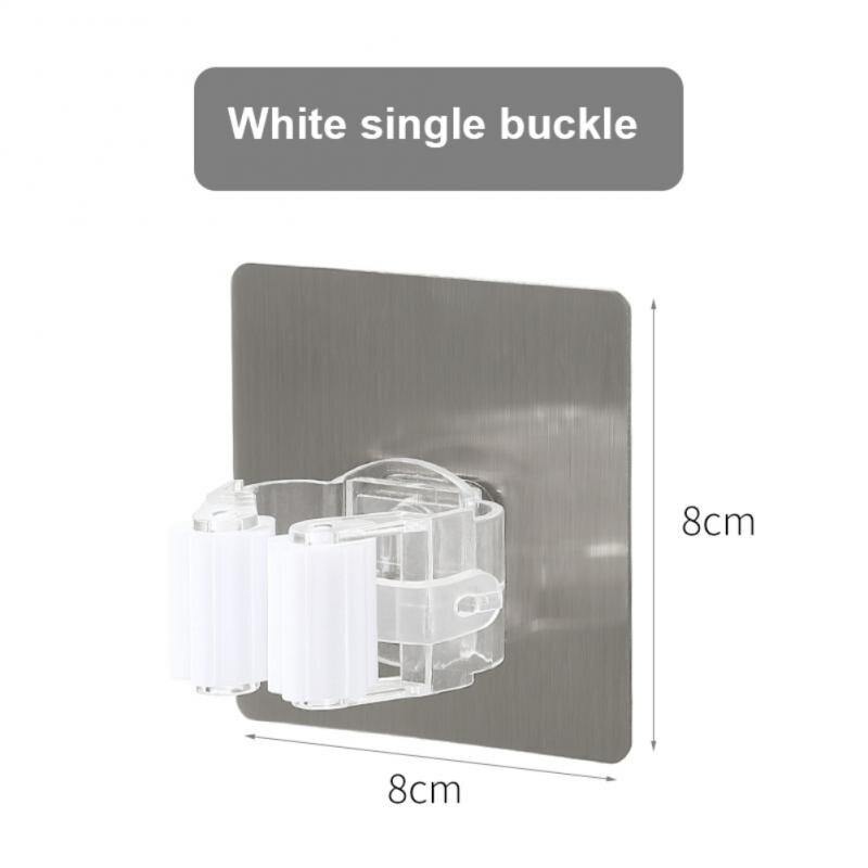 2/4 Stuks Multifunctionele Mop Organizer Houder Sterke Zelfklevende Haken Keuken Badkamer Gereedschap Hanger Magazijnstelling thuis Accessorie: Transparent / 2PC