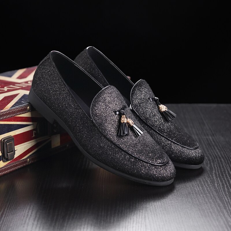 Casual loafers for menn fest brudekjole sko rød såle plus size