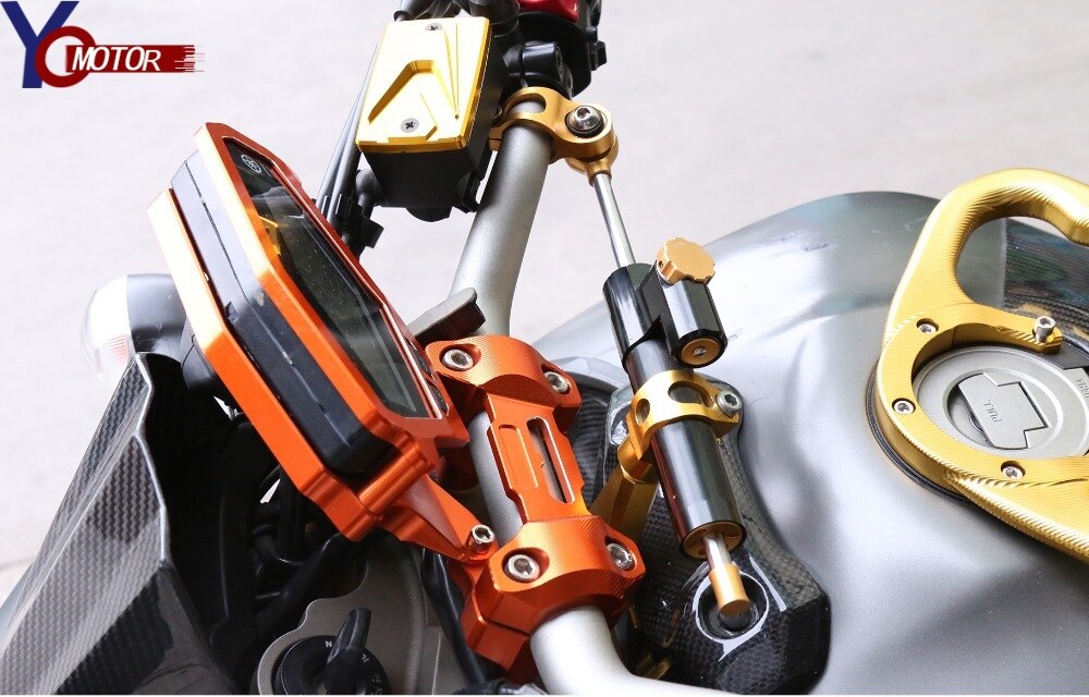 Motorsykkel cnc styrestabilisator demper støtdemper stabil styring til ducati hypermotard 796 821 939 950 1100