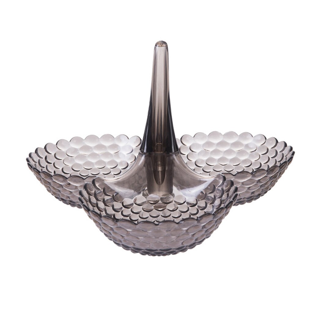 Multi-layer European Stacked Storage Tray Plastic Plate Dried Fruit Snack Platter Bowl Table Snack Candy Tray Rack storage plate: Gray 