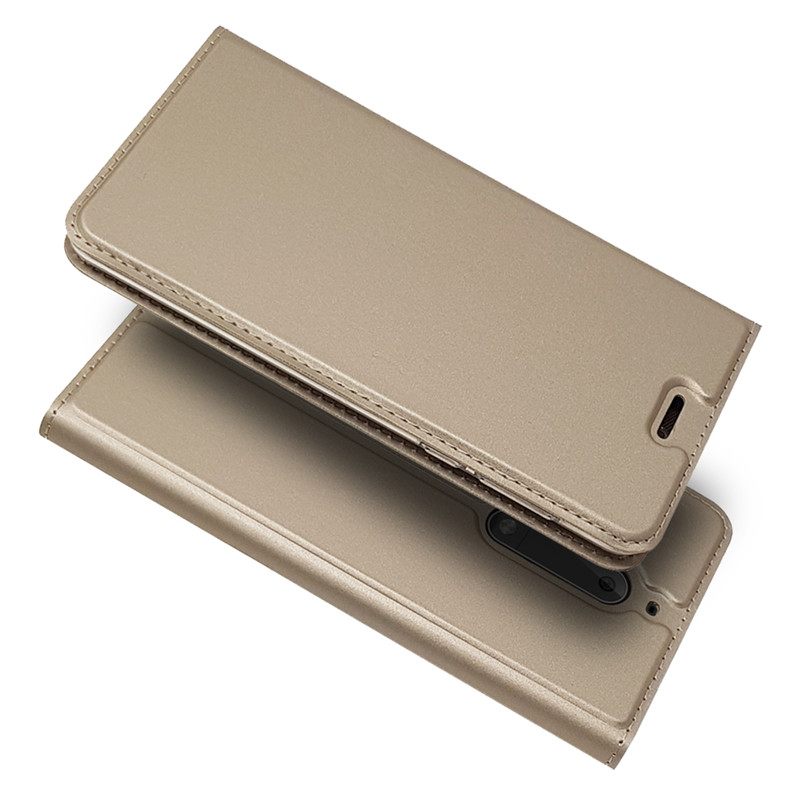 Voor Nokia 5 Case Lederen Case Op Voor Coque Nokia 5 NOKIA5 Ta-1053 Ta-1044 Ta- 1024 Ta-1053 Case Cover Magnetische Flip Telefoon Gevallen: Goud