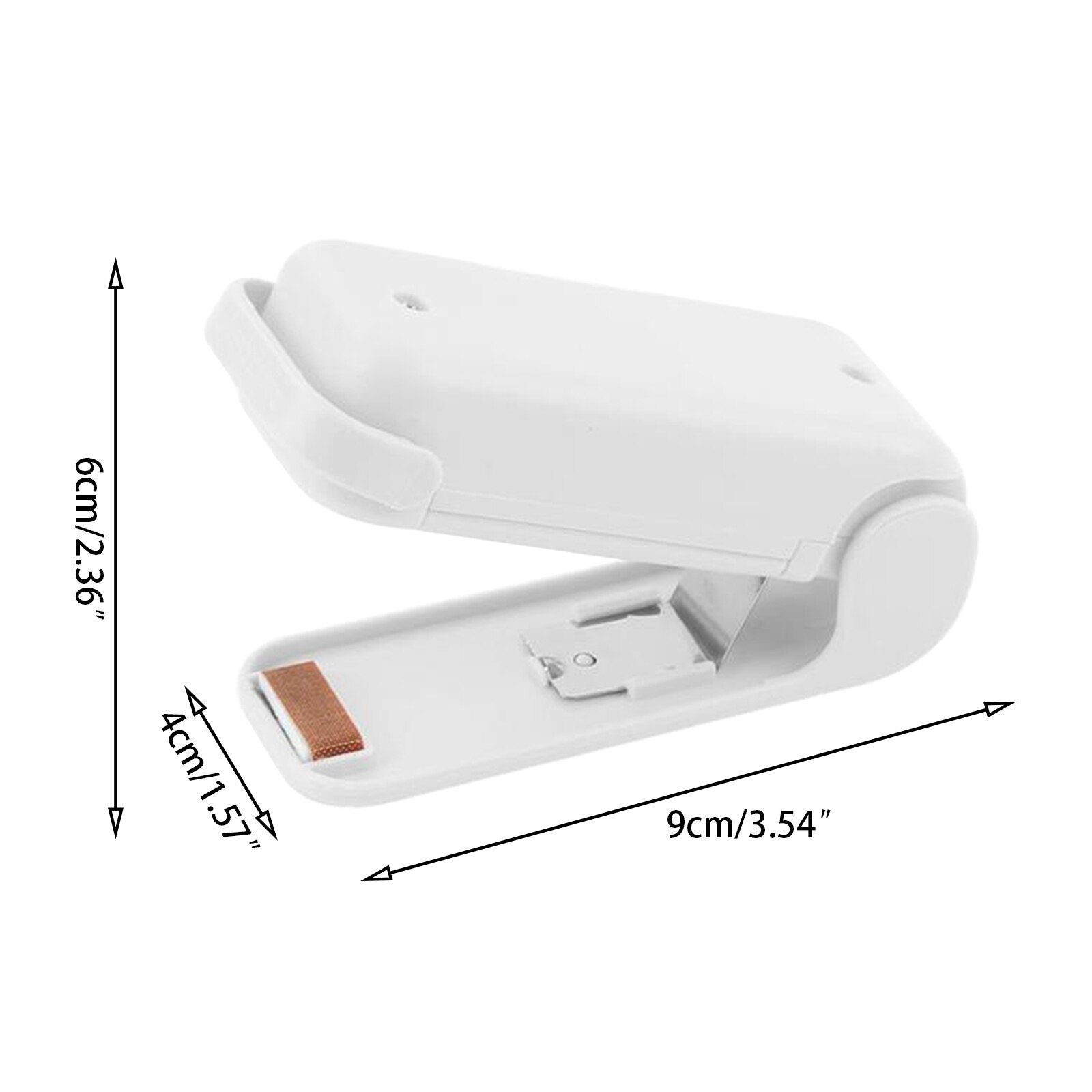 Draagbare Tas Sealmachine Plastic Pakket Opbergtas Clips Mini Sluitmachine Handige Sticker Seal Voor Voedsel Snack Keuken Gadget: white