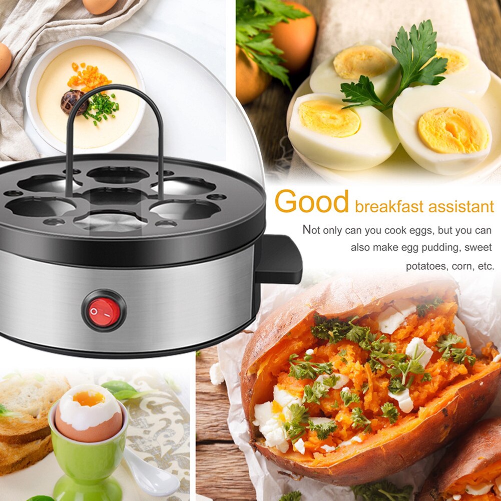 Electric Egg Cooker 7-Eggs Steamer Boiler Maker Breakfast Machine Multifunctional Household Kitchen Egg Steaming Machine EU Plug