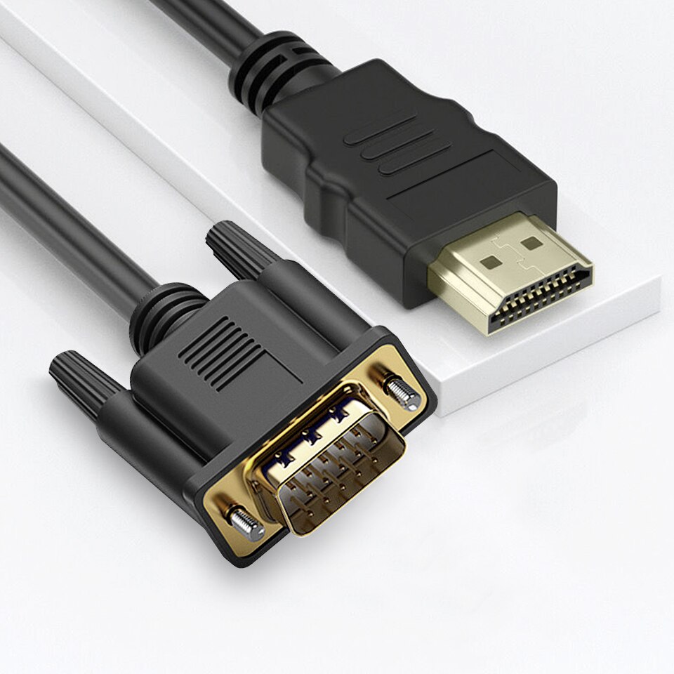 Vdeo Kabel Hdmi Naar Vga Kabel Man Op Man Drive-Gratis Met Chip 1.8M 6ft Kabel Voor Computer/Desktop/Laptop/Pc/Monitor: Default Title
