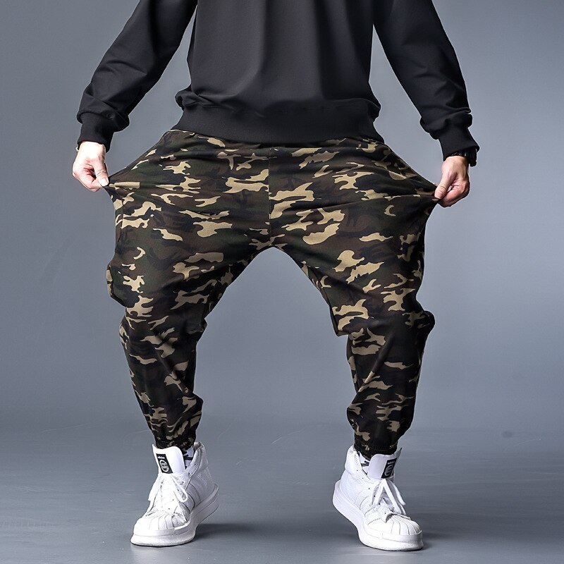 Vinterfickor byxor män hip hop fritids män casual kamouflage byxor herr sportkläder lös jogging 8xl