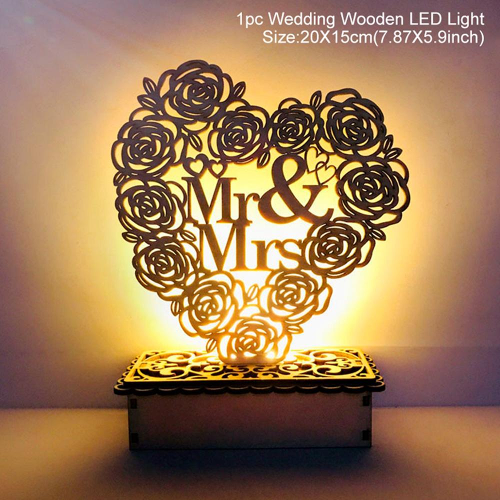 Staraise Wooden Easels Wedding Table Decoration Rustic Wedding Decor for Wedding Party Valentine's Day for girlfriend: Wooden light 4