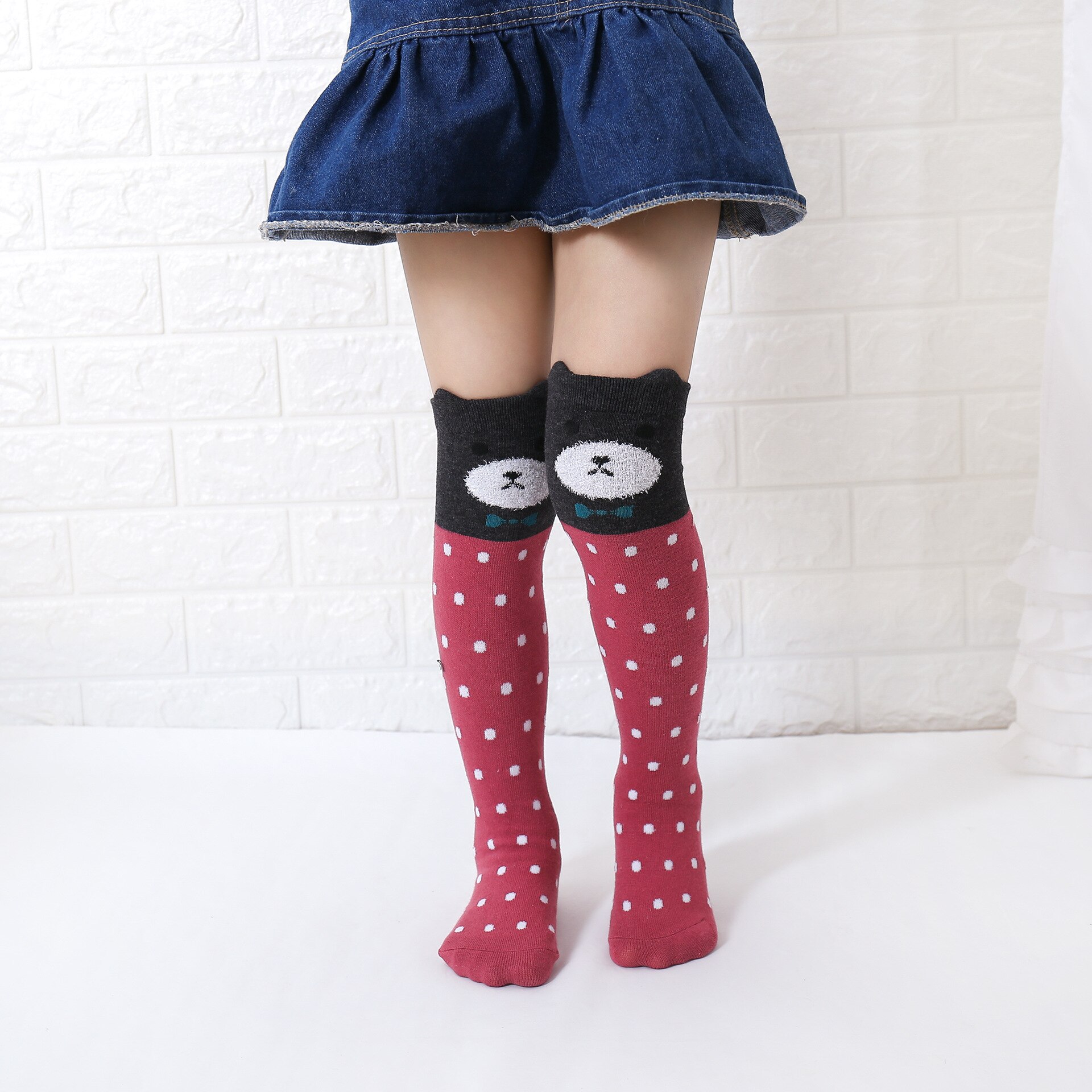 Baby ting tilbehør spædbørn børn baby piger drenge strømpe tegneserie dyr lang leggingsvarmer 3d ører strømpehus til 3-12t