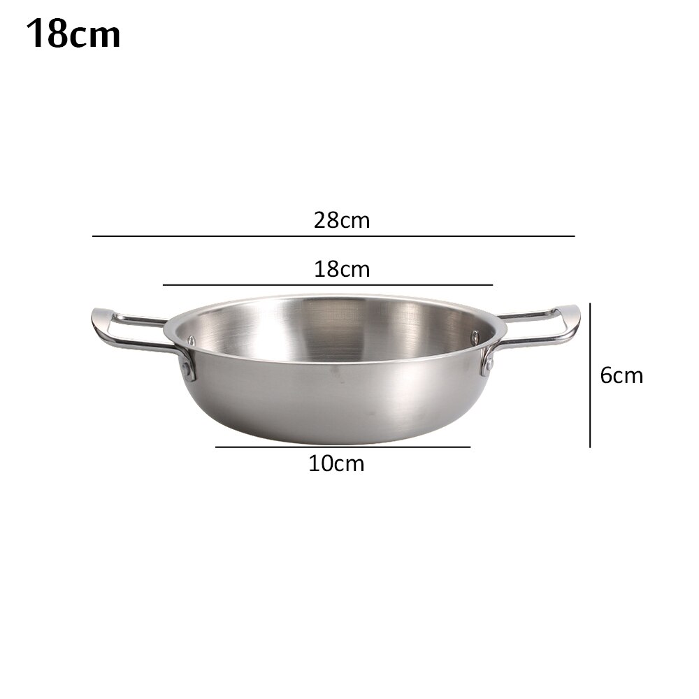 Golden Noodle Pot Korean Ramen Noodles Pot Thick Stainless Steel Soup Pot With Lid Noodles Egg Soup Kitchen Tools Mini Pot: 18cm-silver