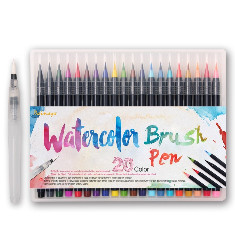 Dainayw 160 pu blyant taske læder stor kapacitet bærbar blyant taske til farvet blyant gel pen sag kunstartikler