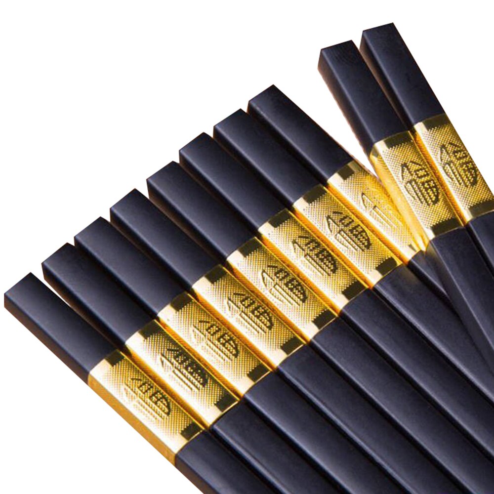 10 Pairs Black Chopstick Set Japanese Chinese Chopstick Food Sushi Sticks Reusable Tableware Pot Chopsticks Palillos Chinos
