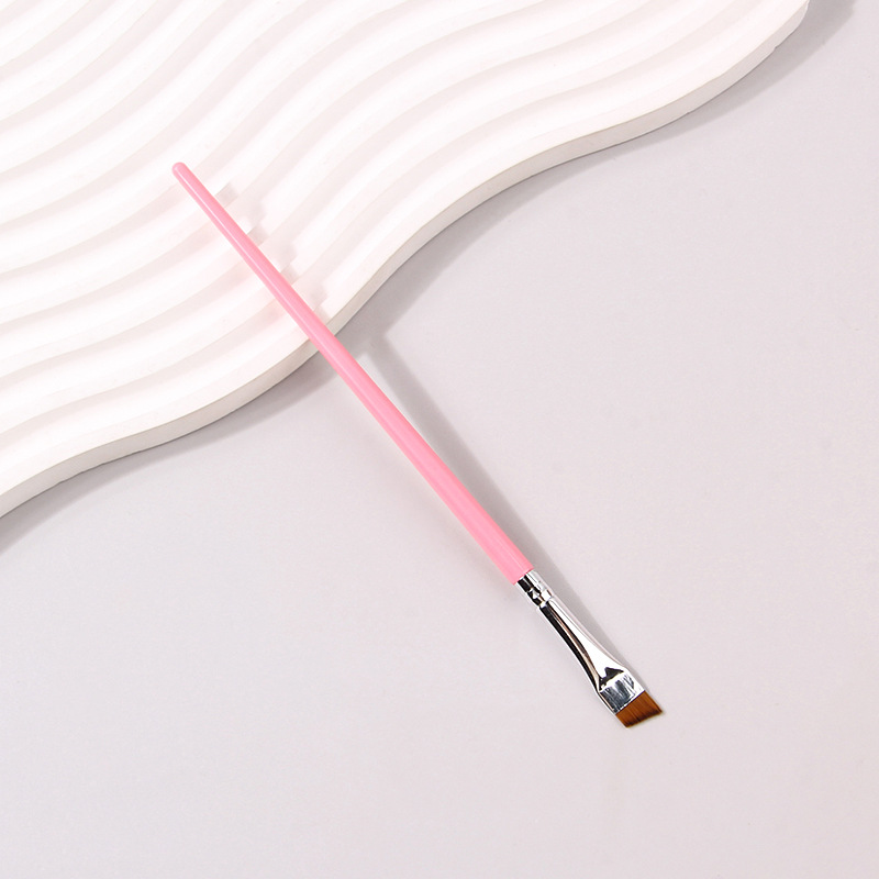 Brochas profesionales para delineador de ojos y cejas, brocha de maquillaje con hoja angular suave, delineador plano fino, herramientas de maquillaje para mujer: Morado