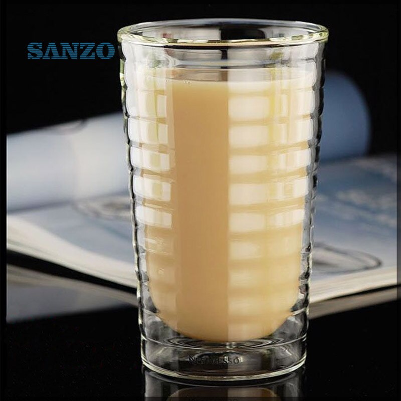 Tasse de café en verre à double couche | Offre spéciale de , 2 coup à la main, double isolation, tasse de café en verre 400042