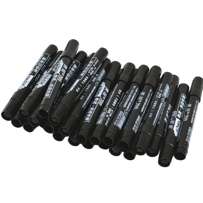 10PCS Fast Dry Marking Oily Large Head Black Marking Pen: 10PCS black