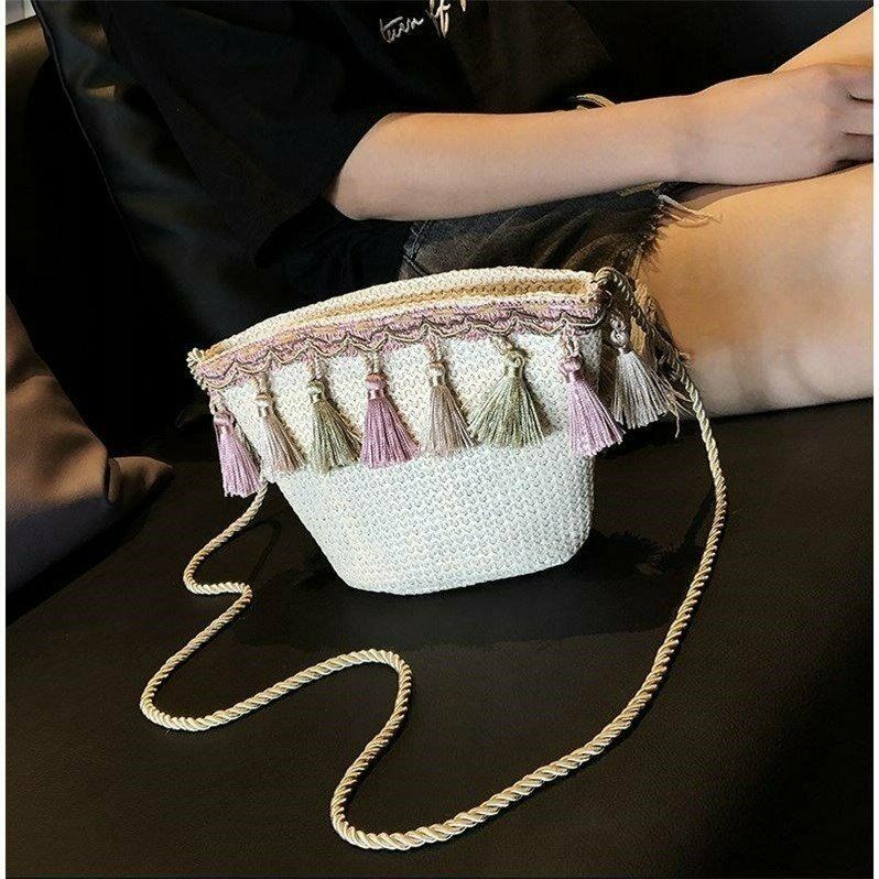 Women Handbag Summer Straw Bag Woven Shoulder Bag Purse Crossbody Boho Beach Bags