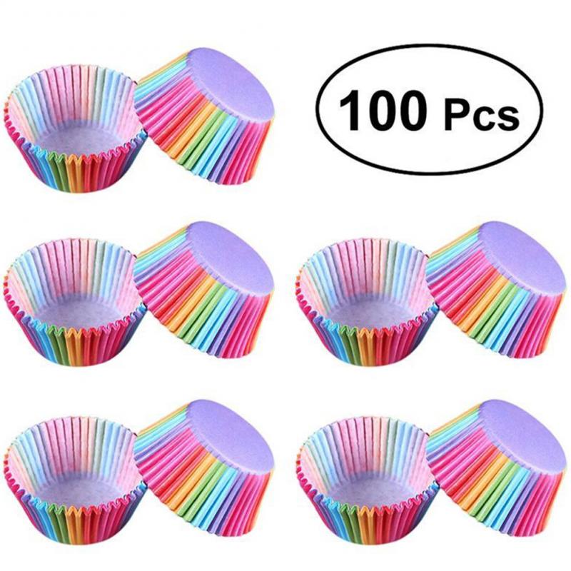 100Pcs Colorful Paper Box Cake Cupcake Liner Baking Muffin Case Cup Party Tray Cake Mold Decorating Tools Cupcake Paper