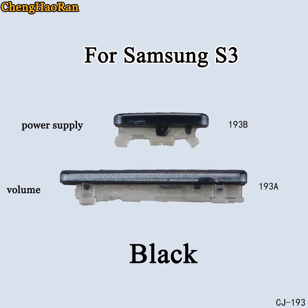 ChengHaoRan 1 piezas para Samsung Galaxy S3 azul/plateado/Negro botón de encendido y volumen: power supply-Black