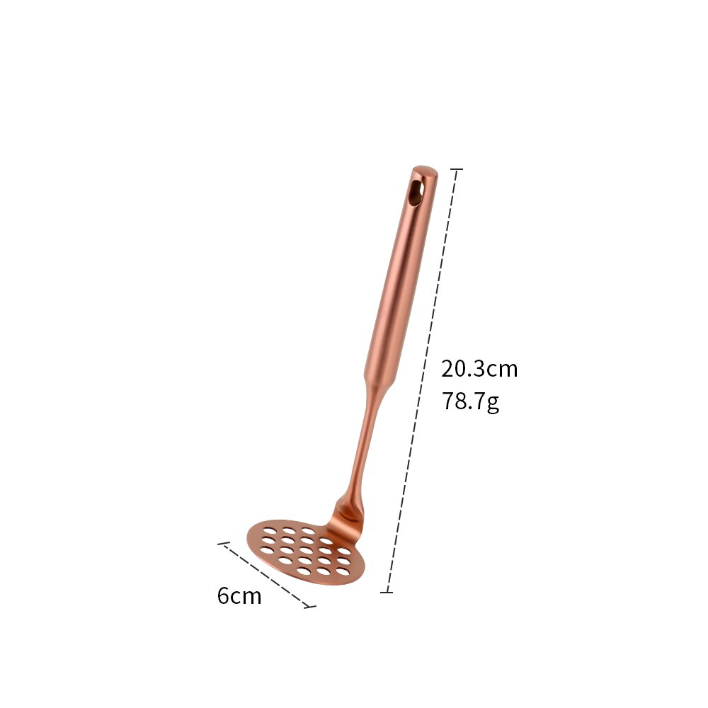 Pomme de terre Masher inox purée poussoir ustensiles de cuisine fruits légumes broyeur deux styles Presser Gadget de cuisine: Short-Rosegold