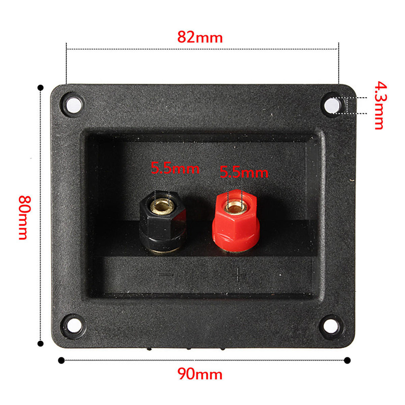 LEORY Speaker Terminal Board Square Gold plated Binding Post Type Speaker Box Terminal Cup Wire Cable Box Connector
