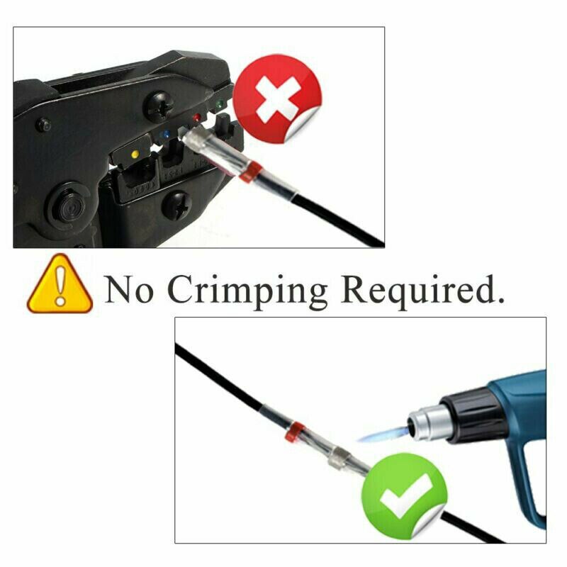 Insulated Terminals Electrical Butt Seal Sleeve 250Pcs Waterproof Connector