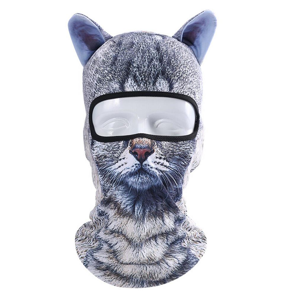 3D Animal Cat Dog Outdoor Bicycle Cycling Sport Ski Full Face Mask Hat: H