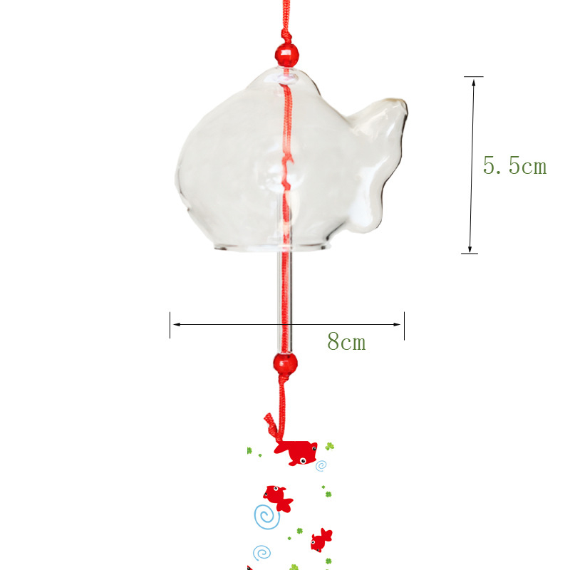 Windspiel, Glockenspiel, japanisches Glas, Goldfisch, Garten, zum Aufhängen, Outdoor-Dekor, Anhänger, Furin, dekoratives Fischornament