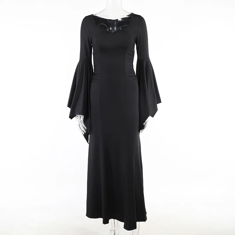 Robe d'Halloween Gothique à Manches Sulfpour Femme Taille Haute Esttique des An Nadula 90 Sexy Slim ix Club Nouvelle Collection 2