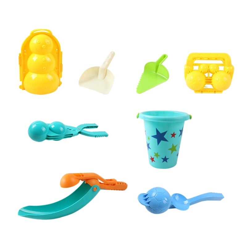8 Stuks Sneeuwbal Maker Speelgoed Met Box-Sneeuwbal Maken Tool Met Handvat Voor Kinderen Outdoor Activiteiten Kinderen sneeuw Game