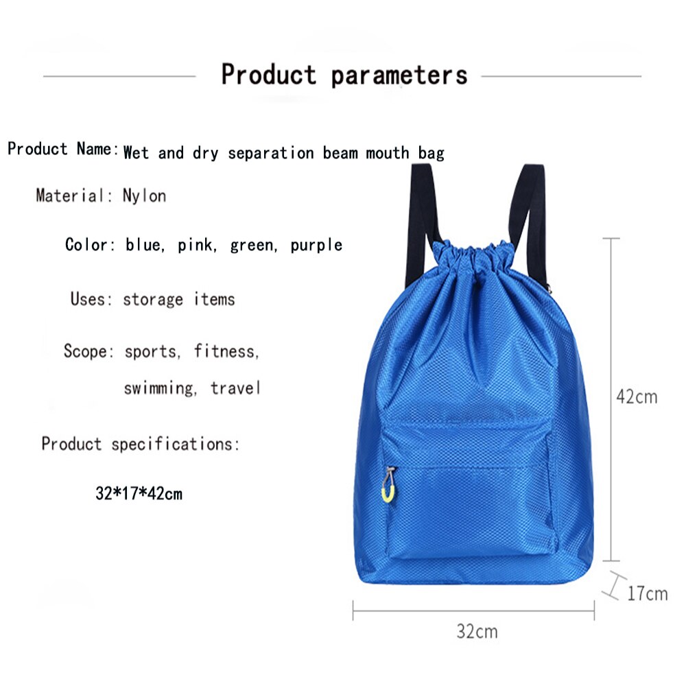 Sports Swimming Bag Unisex Backpack Drawstring Dry Wet Bags Pool Beach Gym Waterproof Bag for Men Women Kids Back pack