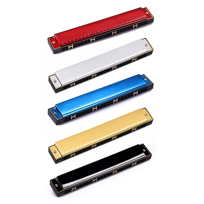 C Key Harmonica 24 Holes,Performance Tremolo Harmonica for Adults Kids Beginner