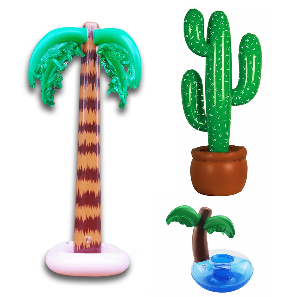 Inflatable Blow Up Hawaiian Tropical Palm Tree Beach Cactus Swimming Pool Party Decor Toy Supplies Blow Up Toys