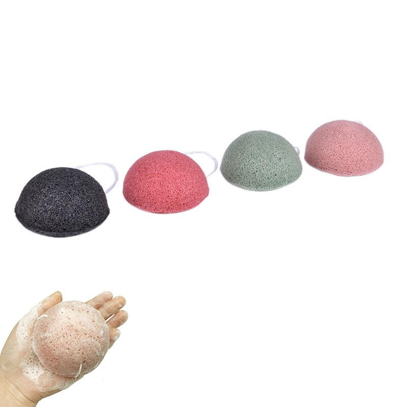 Konjac-esponja de carbón de bambú Natural, esponja de limpieza, maquillaje, herramienta de limpieza Facial, belleza suave, esencial, Konnyaku, 1 Uds.