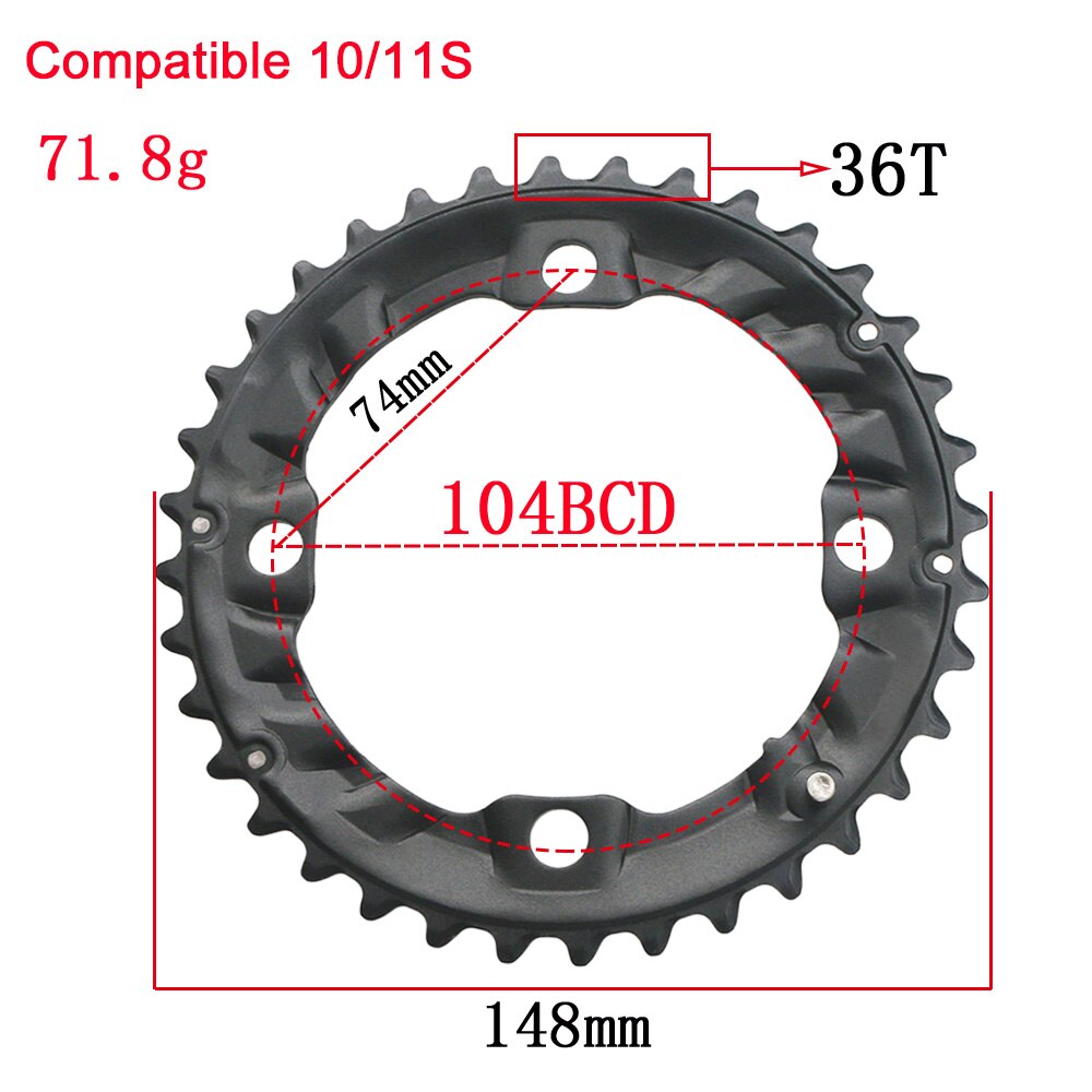Plateau de pédalier Double 64BCD 104BCD pour vtt, 22, 24, 26, 28, 36, 38 dents