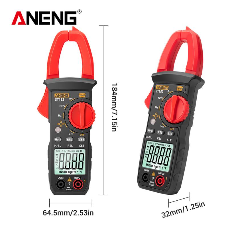 ST182 Smart Digital Clamp Meter High-precision Multimeter 400A AC/DC Clamp Meter Digital Display Backlight Clamp Meter