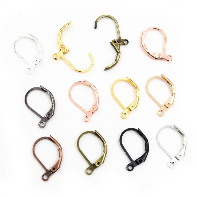 30-50 uds/lote de oro plata francés pendiente ganchos de alambre configuración Base aros pendientes para bricolajes artículos de fabricación de joyas al por mayor