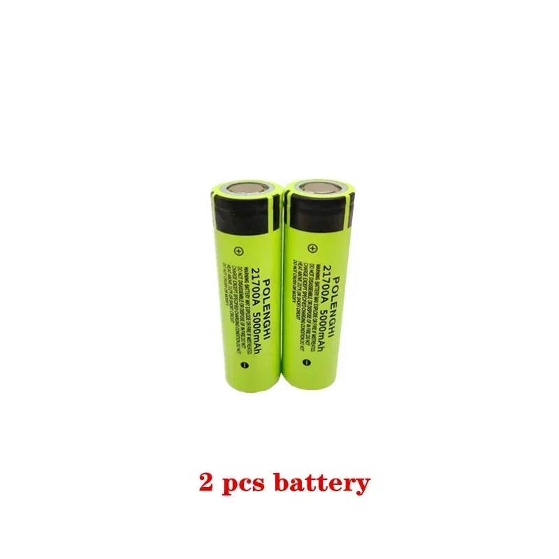 100%  genopladelige lithium-ion-batterier med ægte kapacitet 3.7v 21700 mah 5000 flad top, der bruges til lommelygte og bilbatterikomponenter: Hvid
