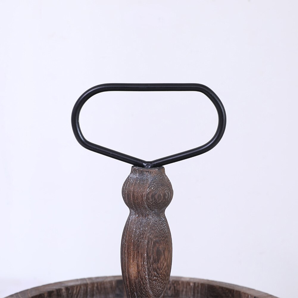 Home Countertop Two Tier Tray Decorative Organizer Breakfast Wood With Handle For Kitchen Store Fruit Snacks Cupcakes Easy Clean