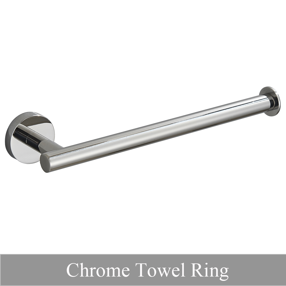 Badkamer Hardware Set Ronde Handdoek Bar Toiletpapier Houder Handdoek Ring Robe Haak Rvs Opknoping Rack Diy, Chroom/Zwart: Rood