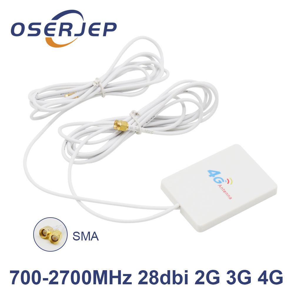 Crc 9 ts9 sma 4g lte pannel antenne stik 3g 4g router anetnna med 3m kabel til huawei 3g 4g lte router modem antenne: 2x sma stik