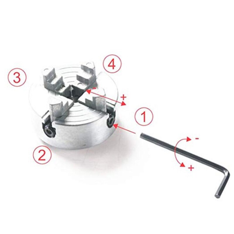 Four 4 Jaw Chuck Z011A For Metal Mini Lathe M12X1Mm Threaded Back 1.8~56Mm/12~65Mm Mini Collet Lathe Accessory