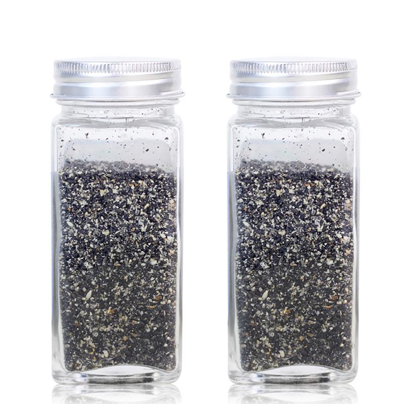 2/4Stck Verdicken Glas würzen Salz Pfeffer Schüttler Gewürz Glas Kann BBQ Werkzeug Würze Krug Flaschen Menage Container gewürz Shaker: Freier Raum