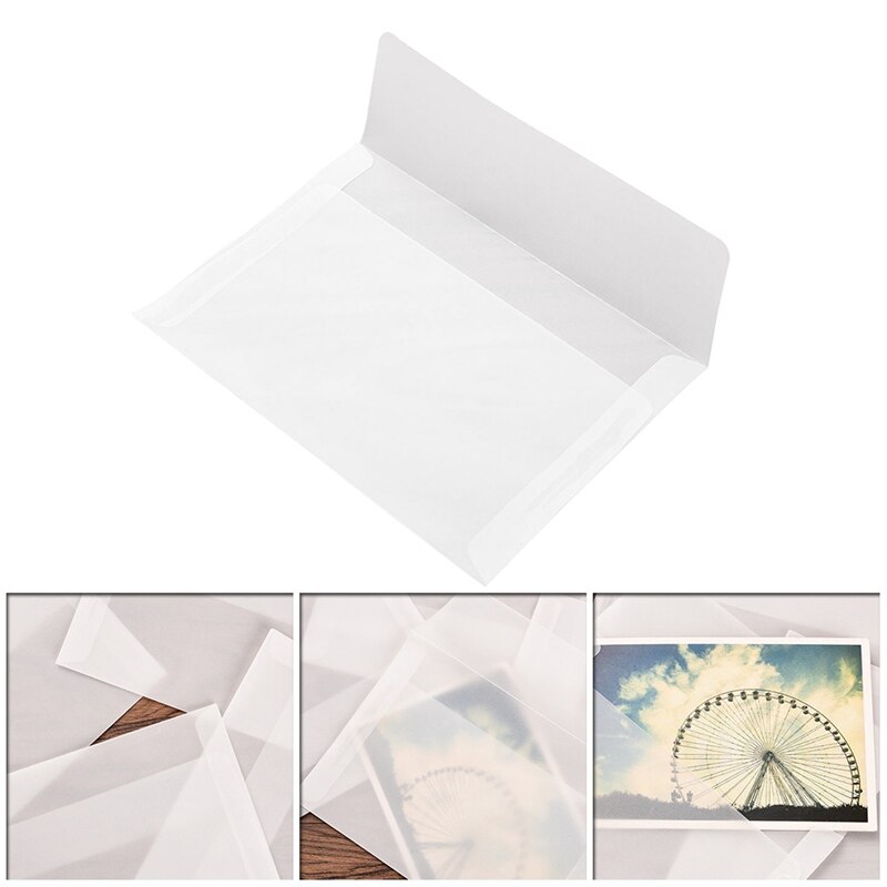 5 unidades/juego de sobres para cartera, 17,5x12,5 cm, Sobres de papel translúcido en blanco Vintage de Corea, Diy