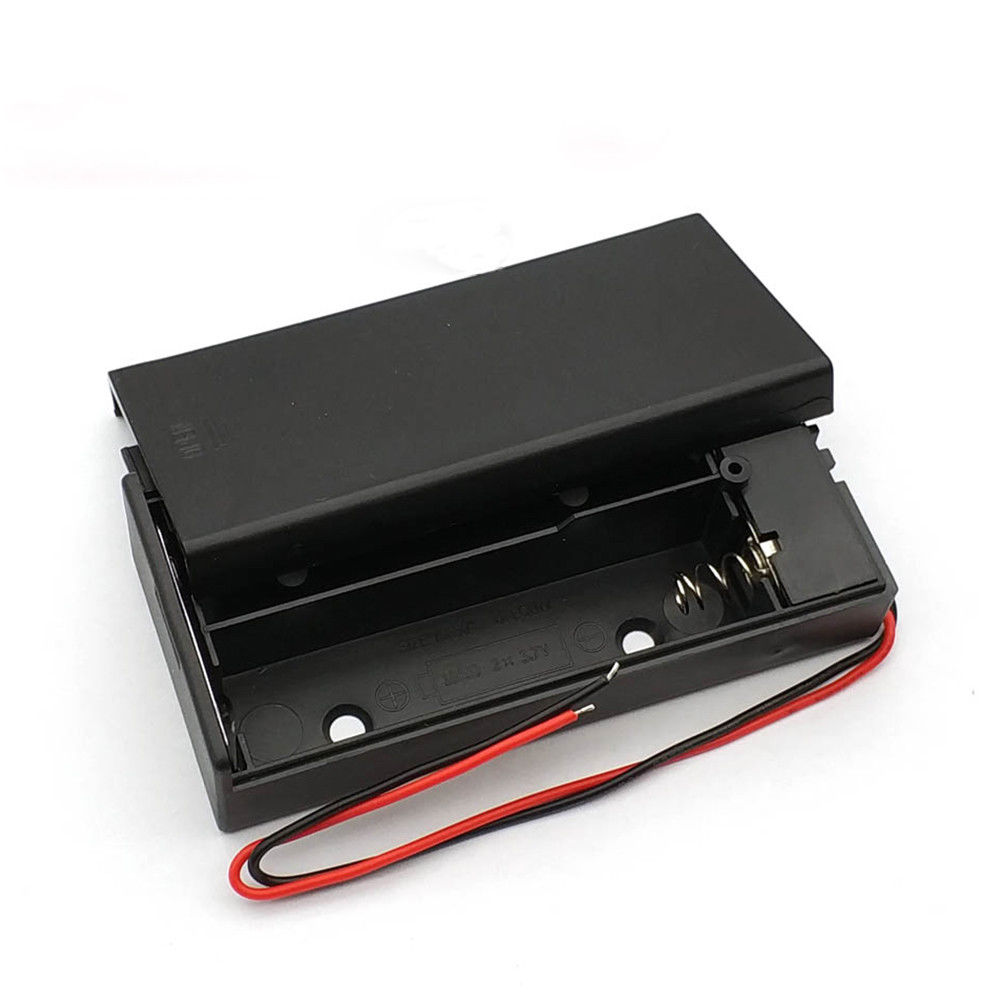 18650 Battery Case Holder 2 Slots Wired Battery Storage Box With ON OFF Switch