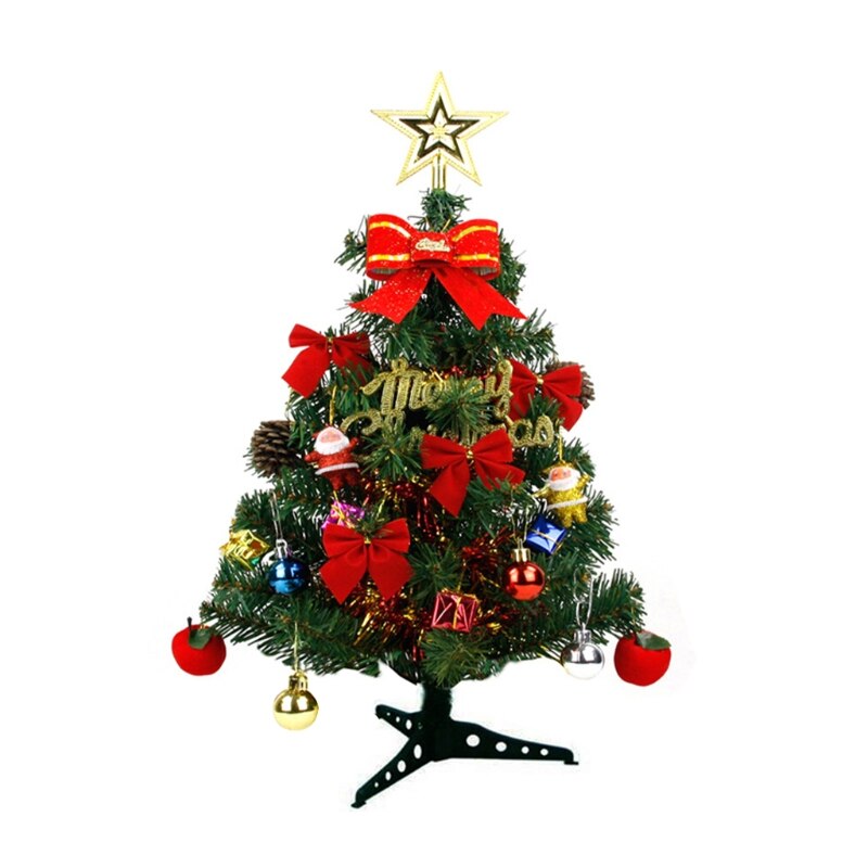 45/60cm LED Artificial Christmas Tree with Pinecone Santa Bow Ribbon Ornaments: 11AG201050-45-1