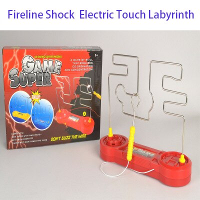 Intelligent legetøj brandtråd chok elektrisk berøring labyrint træning til børns koncentration undervisning elektrisk labyrint spil: Rød
