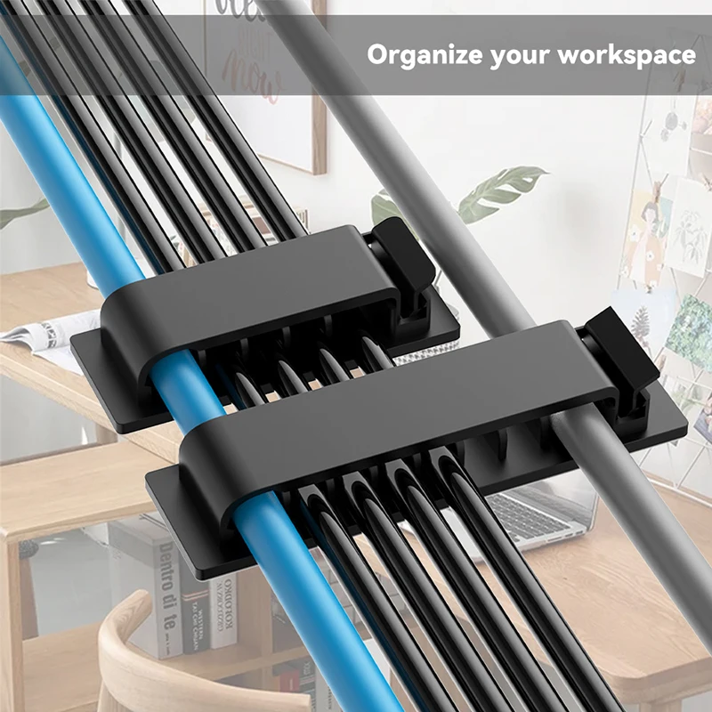 Organizador de Cables autoadhesivo, Clips de Cable USB, abrazadera de gestión de cables, soporte de Cable de pared de escritorio para el hogar y el coche, administrador de bobinadora de cables de carga