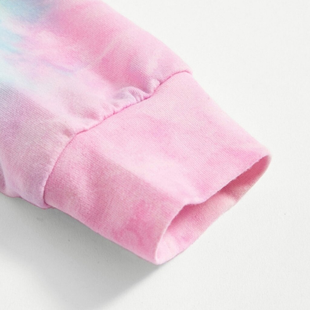 Letter Printed Hoodies Sweatshirts Teen Kids Girls Pullover Multicolor Tie dye Hooded Hoodies Tops Clothes roupa infantil menina