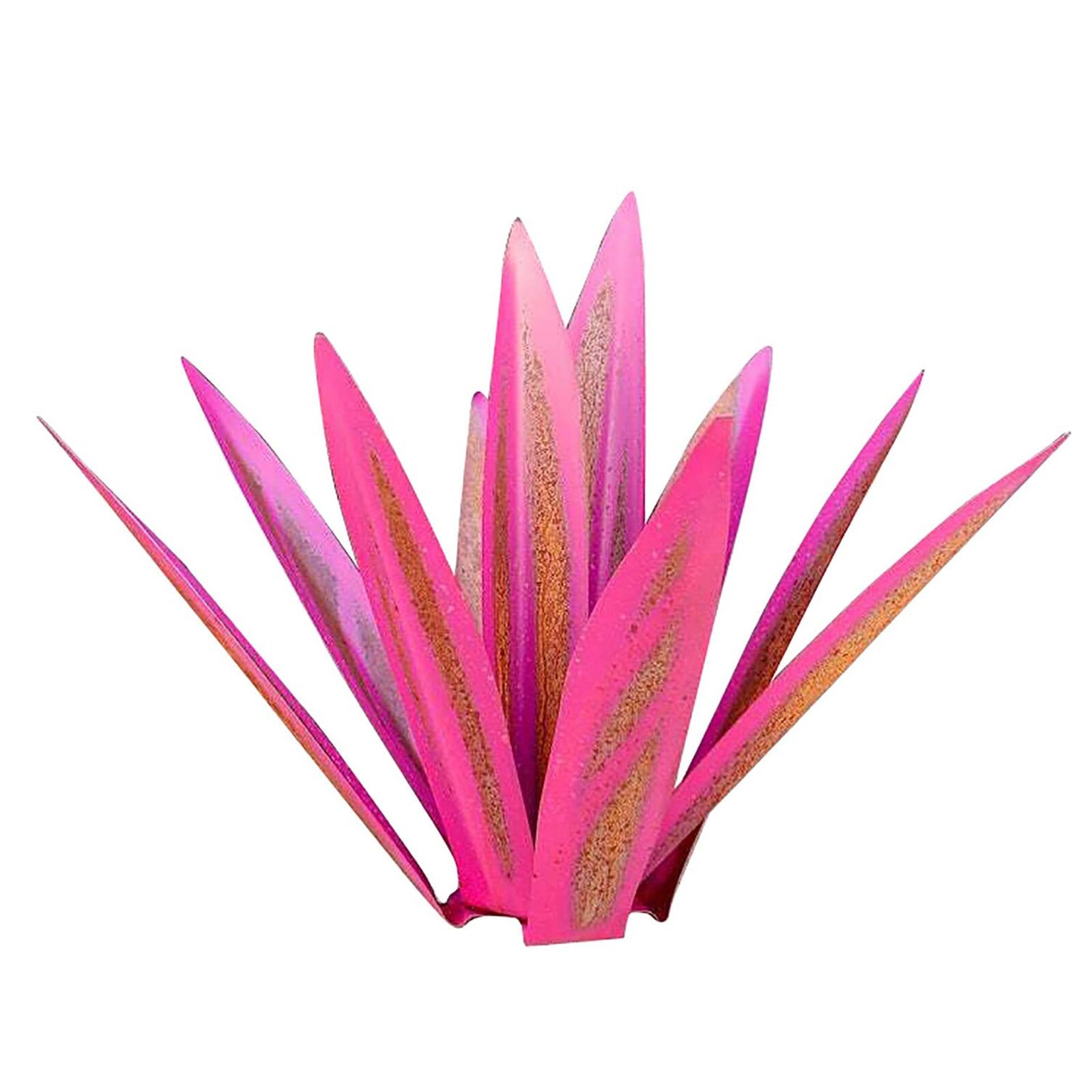 Hand Painted Metal Artificial Agave DIY Iron Art Statue Plant for Garden Yard Decoration Landscape Ornaments Outdoor Figurines: Pink 27cm