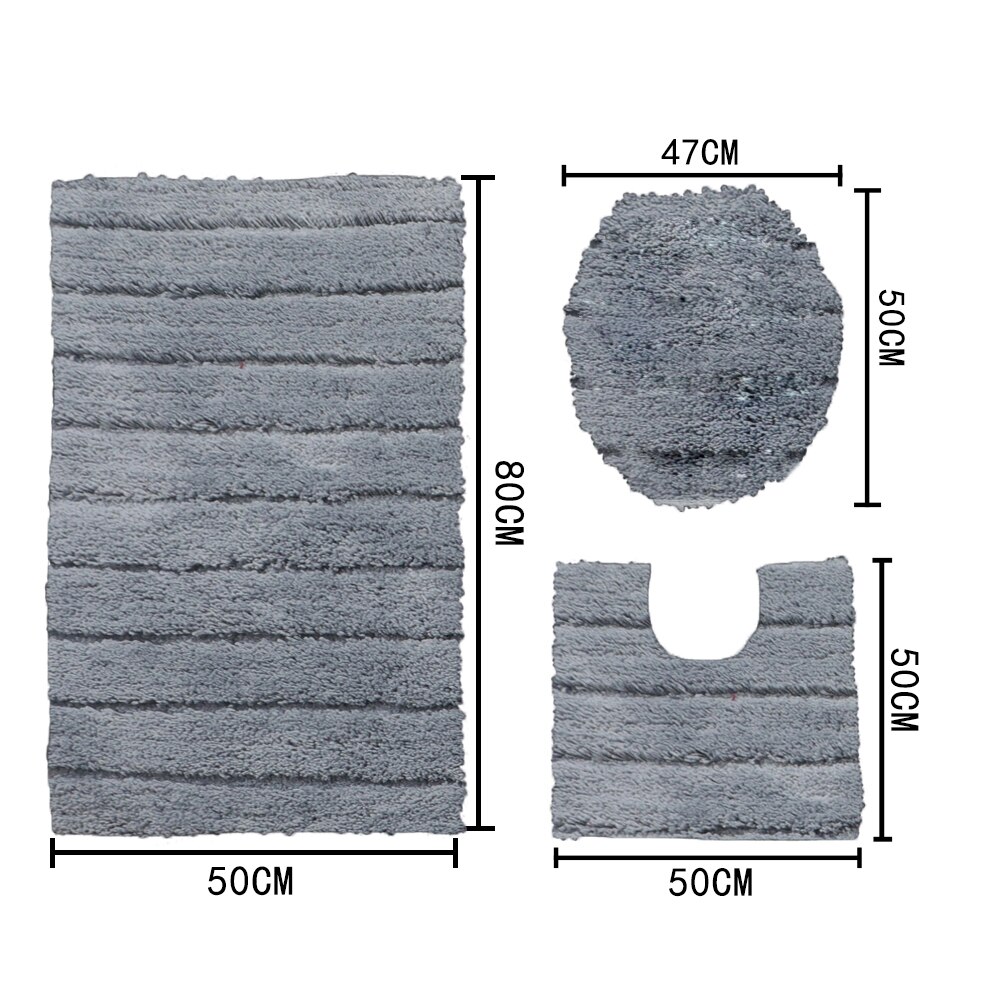 Bath Rug Sets 3 Piece for Bathroom Non Slip Bath Mat Set Washable Bathroom Rug Set Toilet Floor Mat Toilet cover