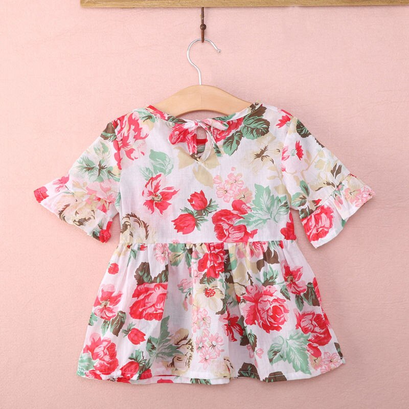 Kids Girls Casual Party Princess Floral Flouncing Chiffon Tops Blouse Girls Clothes Shirts 1-6Y