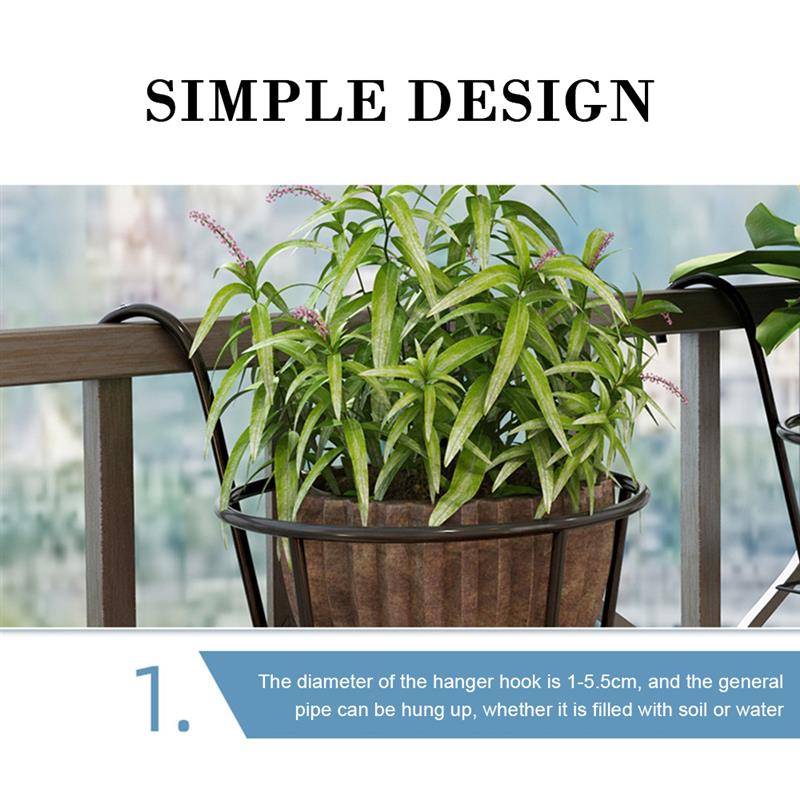 Ijzeren Bloempot Hanger Plant Bloem Balkon Tuin Bonsai Balkon Bloemenmand Ijzeren Rek Bloempot Houder Haak Beugel